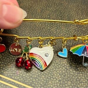 New Colorful Charm brooch rainbow, fruit, and hearts
